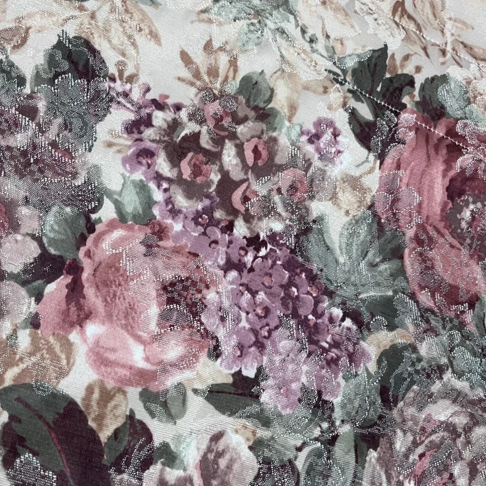 Croscill Vtg Floral Tapestry Valance Mauve Rose Sage 17x86 Rod‎ Pocket Cottage